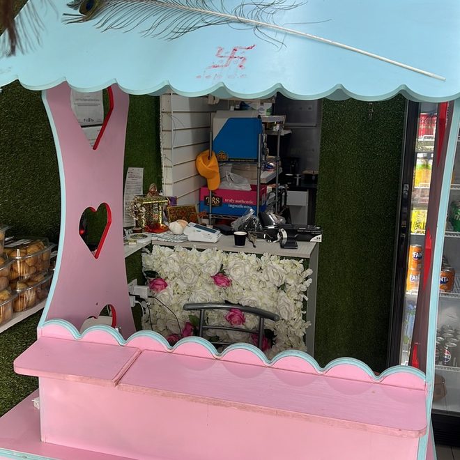 The painted stall at the counter