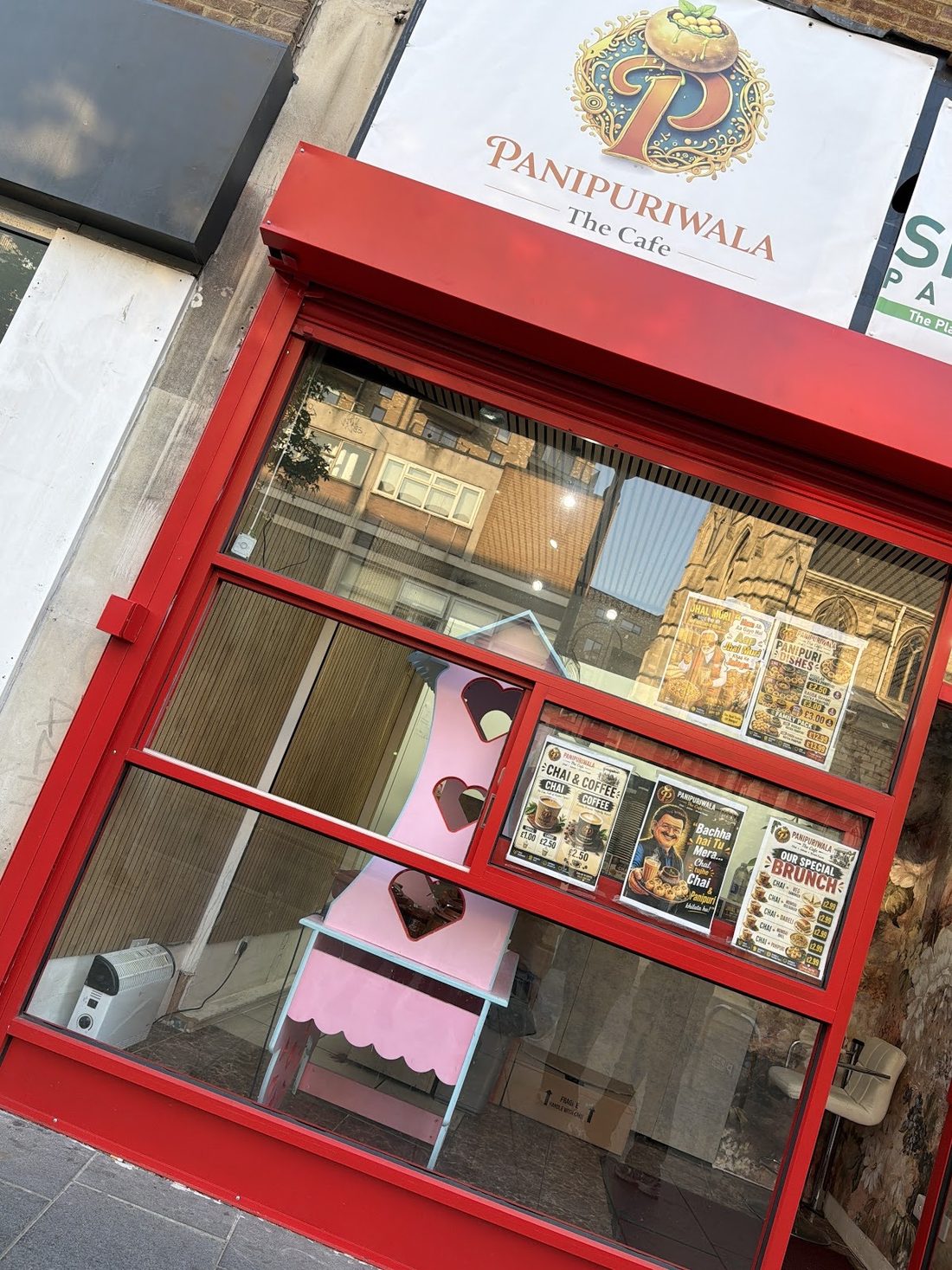 The PANIPURIWALA The Cafe shopfront on Station Road, Harrow